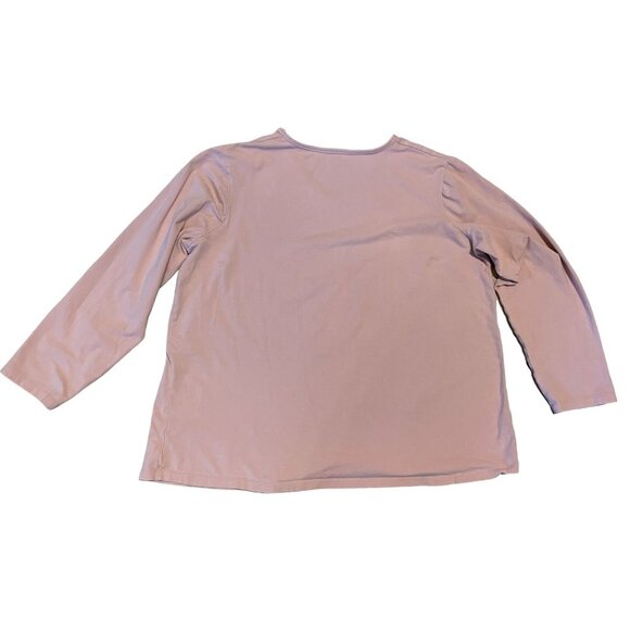 Motherhood long sleeve v-neck maternity top pink 2X - Picture 2 of 4